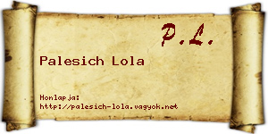 Palesich Lola névjegykártya